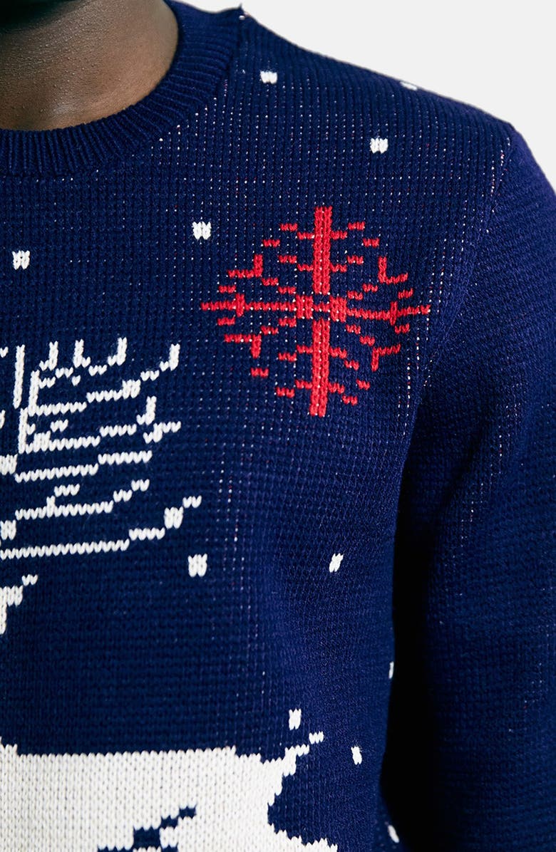 Topman 'Reindeer Christmas' Intarsia Knit Sweater, Alternate, color,