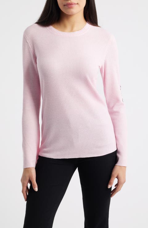 Fleur Embroidered Thermal Knit Top