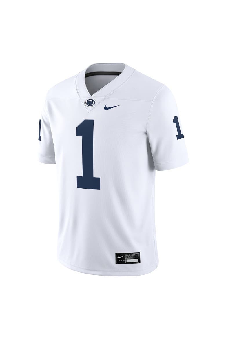 Men's Nike #1 White Penn State Nittany Lions Game Jersey, Alternate, color, White