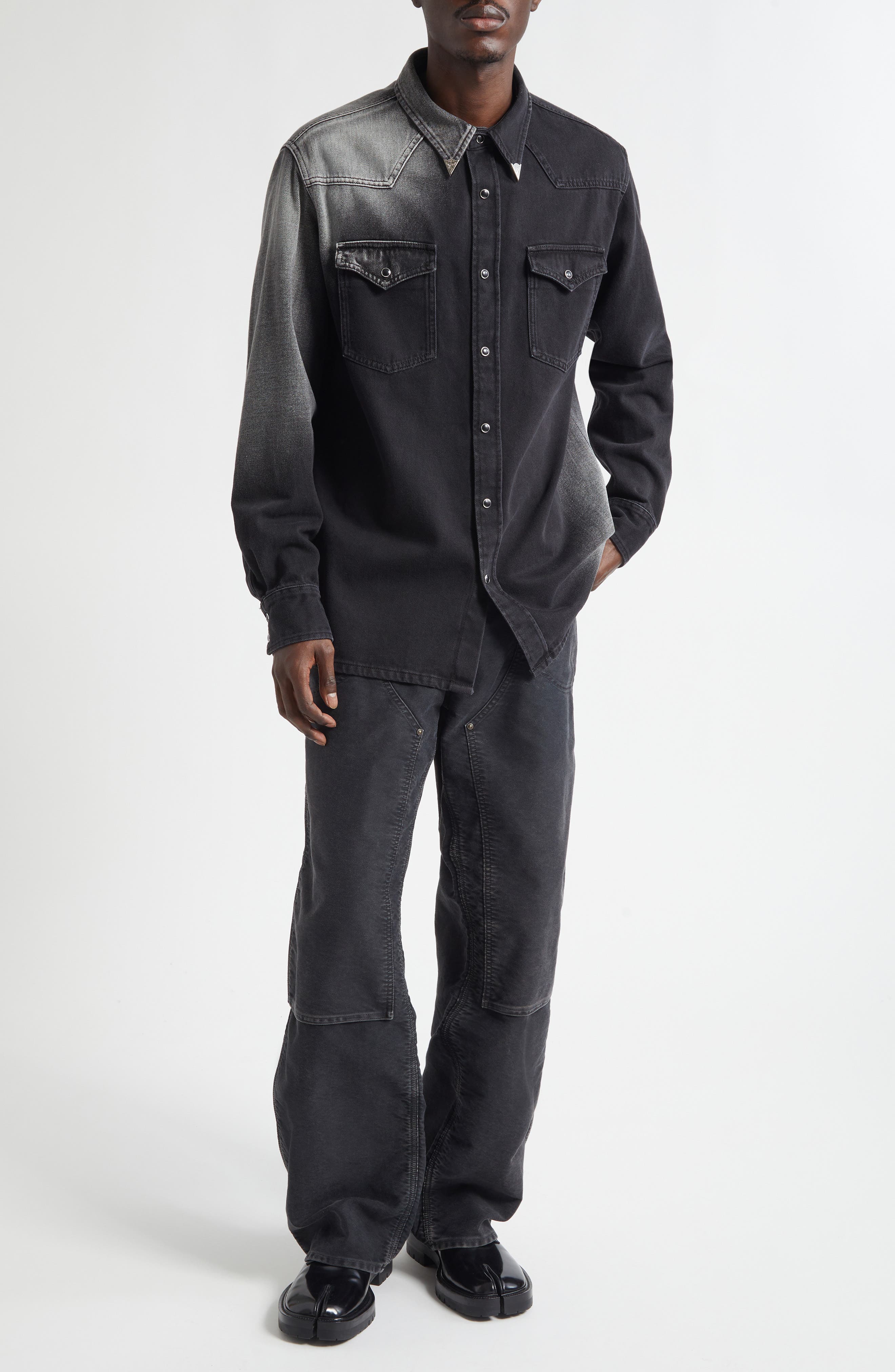 Denim Western Snap-Up Shirt (Men) | Nordstrom