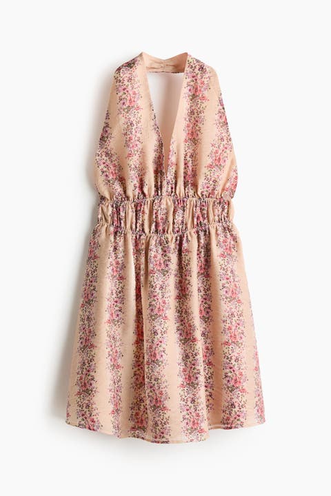 Flared-skirt Halterneck Dress