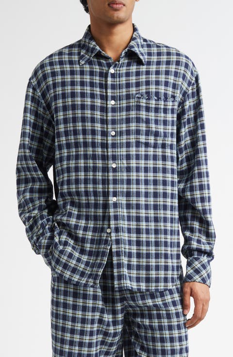 Dune Plaid Beach Button-Up Shirt