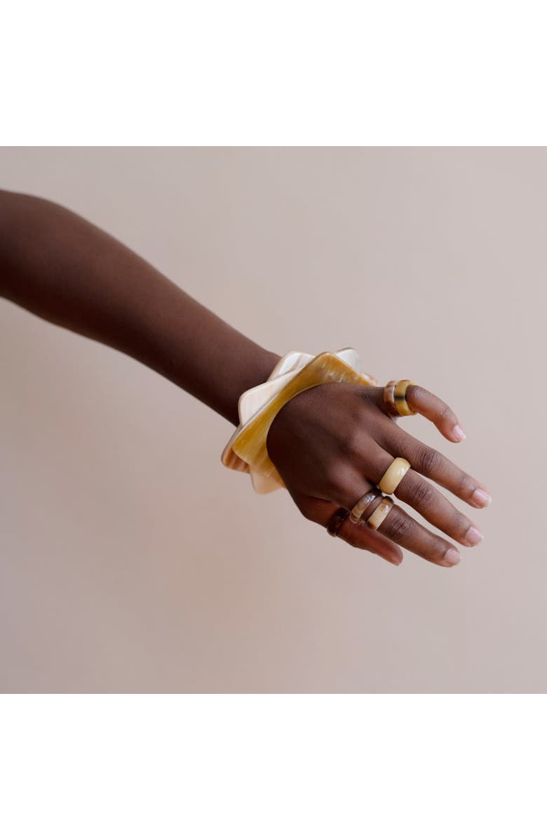 Maadili Collective Horn Square Bangle, Main, color, Natural