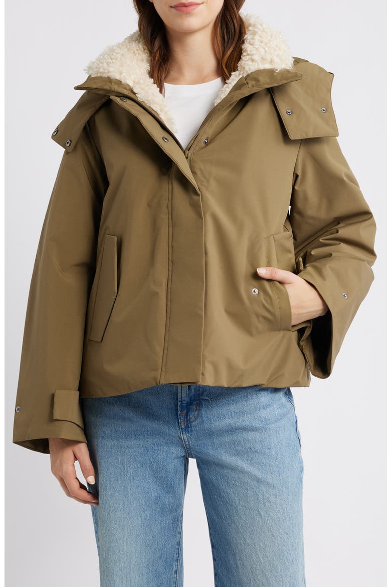 Insulated Jacket with Removable Hood, Main, color, DUSKY GREEN