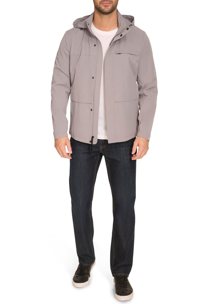 Hooded Windbreaker Jacket, Alternate, color, GREY