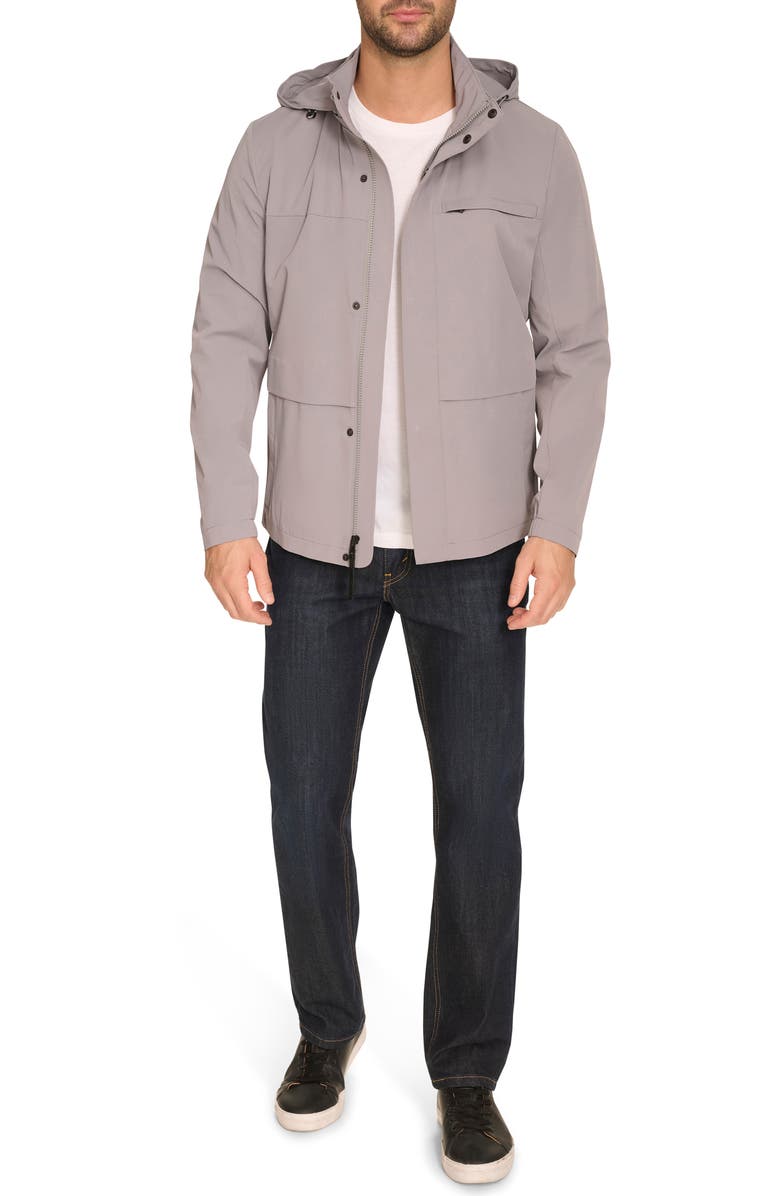 Cole Haan Signature Hooded Windbreaker Jacket, Alternate, color, Grey