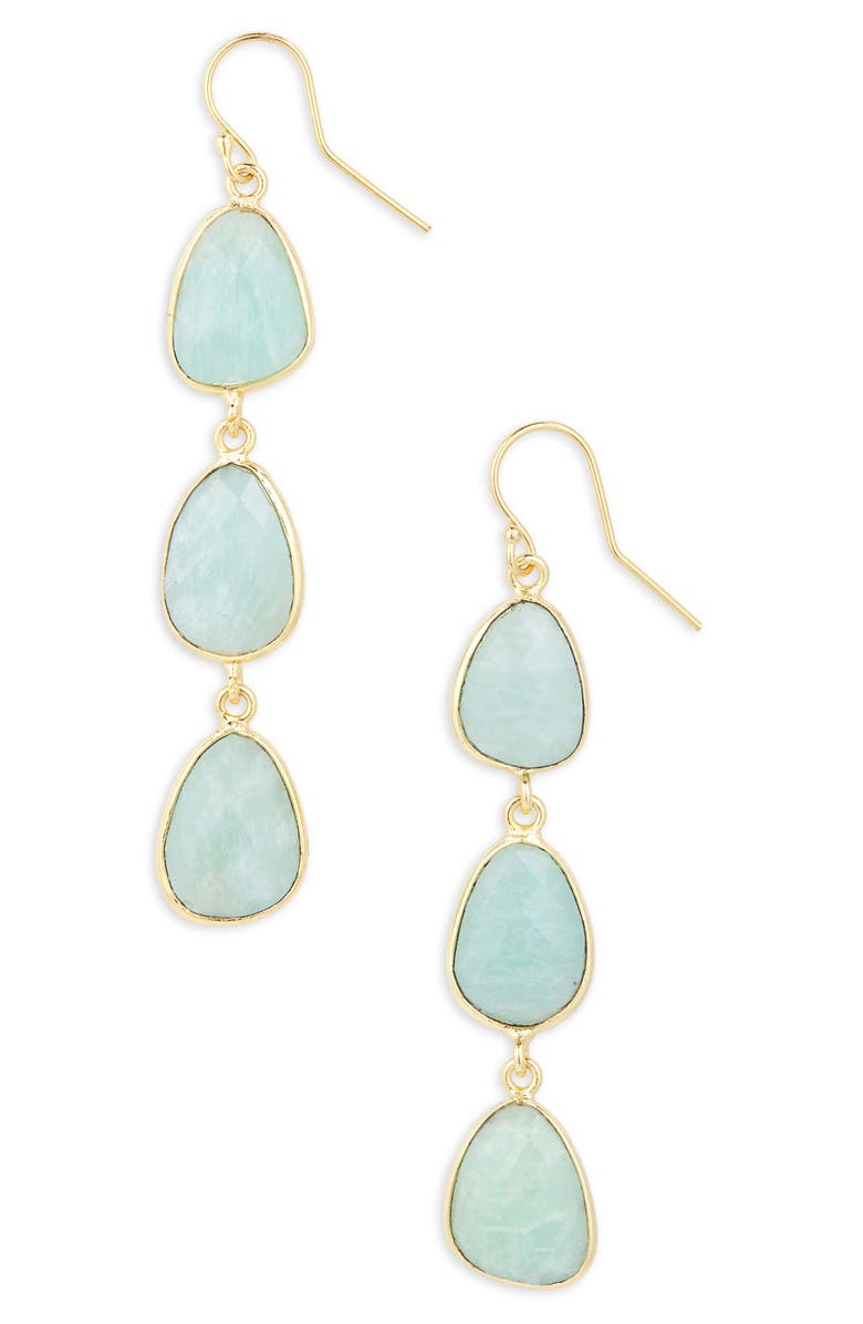 Kiara by Ki-Ele Kristyn Amazonite Triple Drop Earrings, Main, color,
