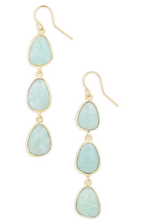 Kristyn Amazonite Triple Drop Earrings
