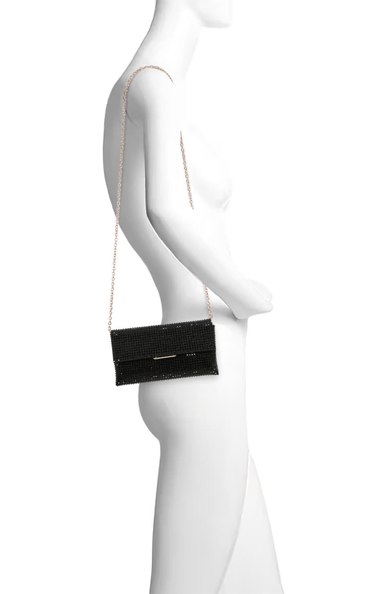 Jewel Badgley Mischka Jayden Crystal Envelope, Alternate, color, Black