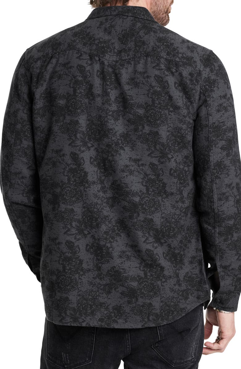 John Varvatos Mar Floral Flannel Snap-Up Western Shirt, Alternate, color, 