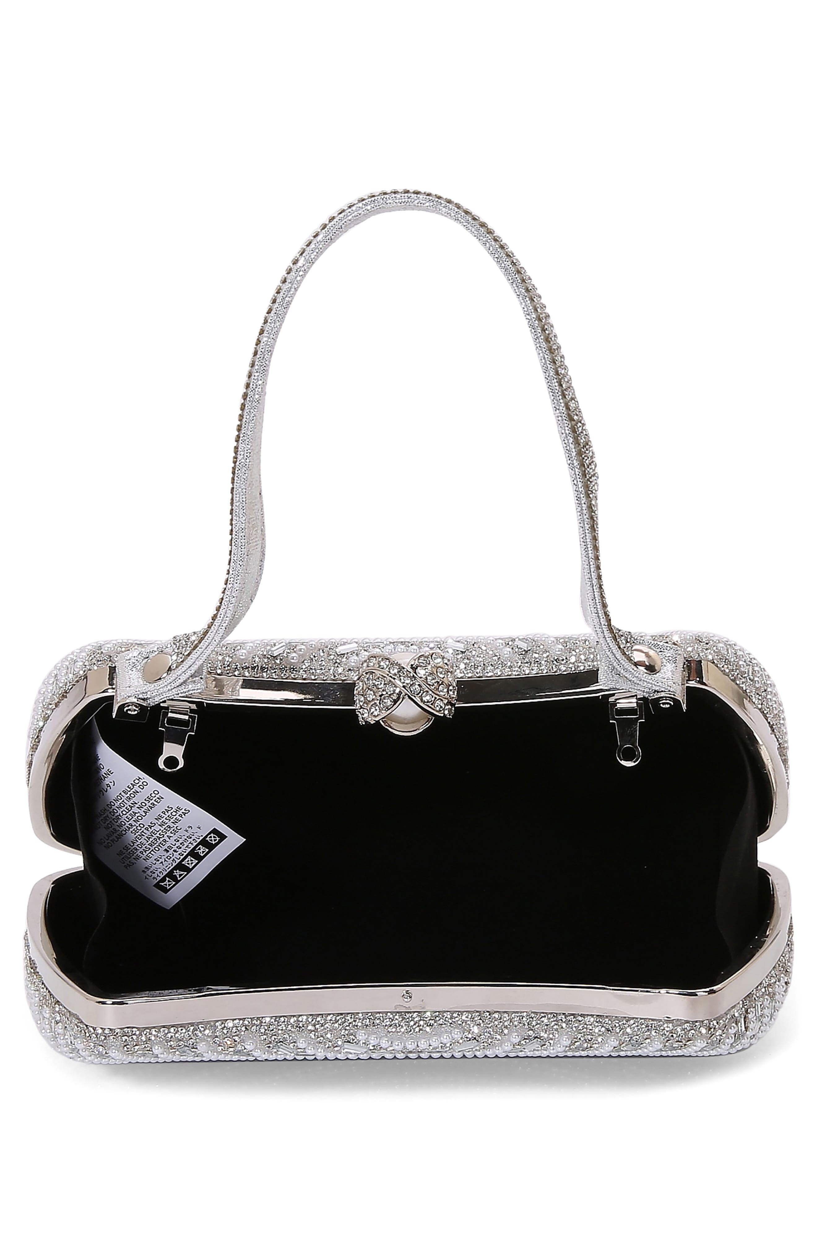 BERNESS Circle Rhinestone Design Shoulder Bag, Alternate, color, Silver