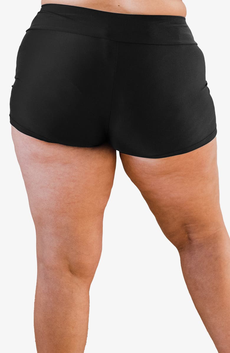 Calypsa Plus Size Swim Shorts, Alternate, color, Black