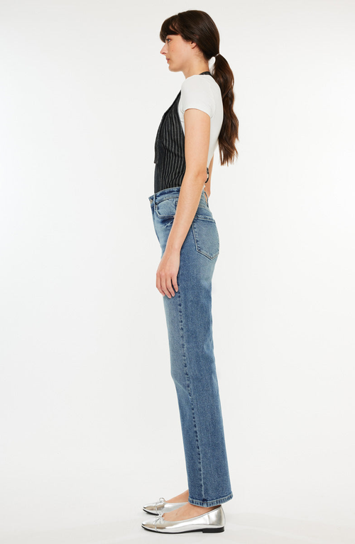 Kancan Ophelia High Rise True Straight Leg Jeans In Blue