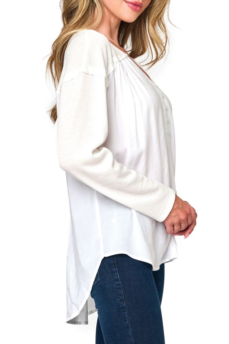 Gemma Mix Media Henley, Alternate, color, WHITE