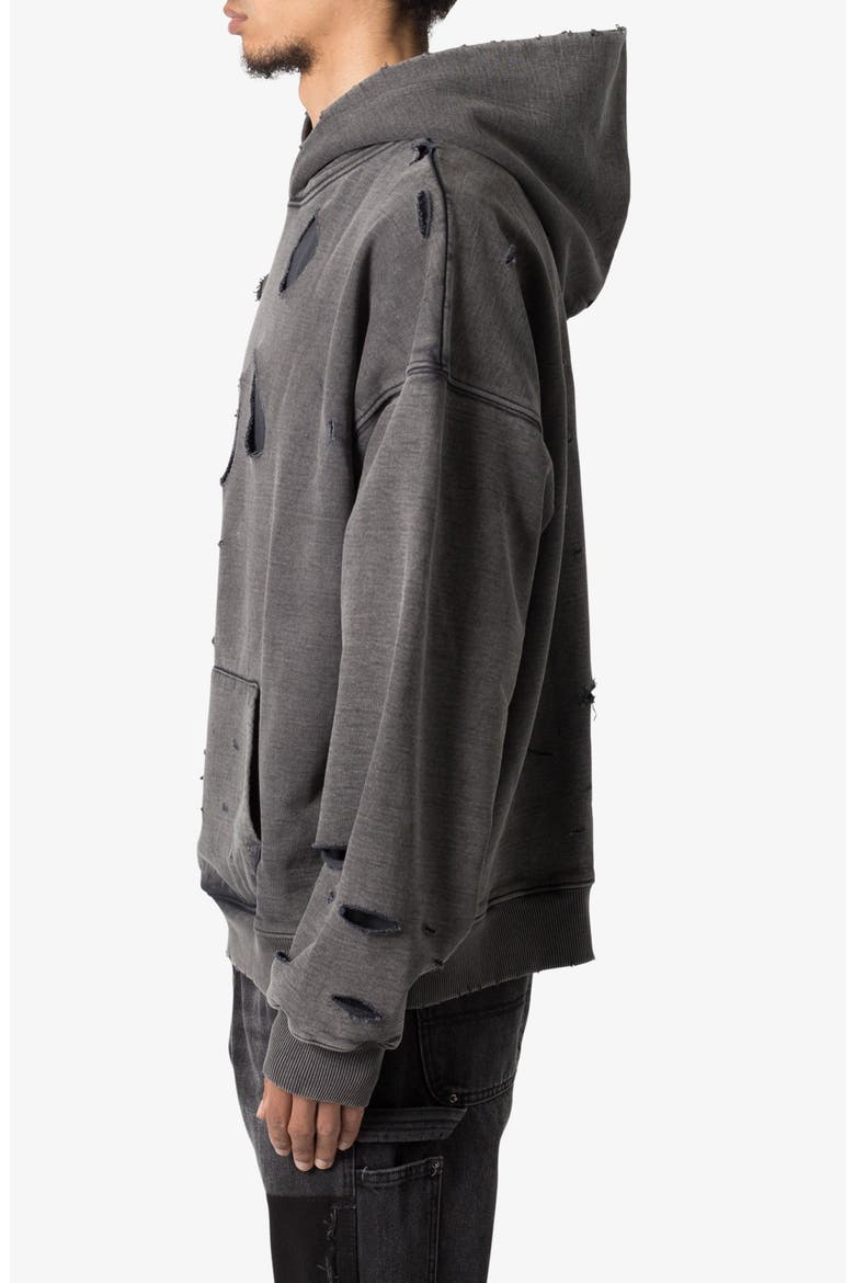 Breeze Destroyed Cotton Hoodie, Alternate, color, WASHED BLACK