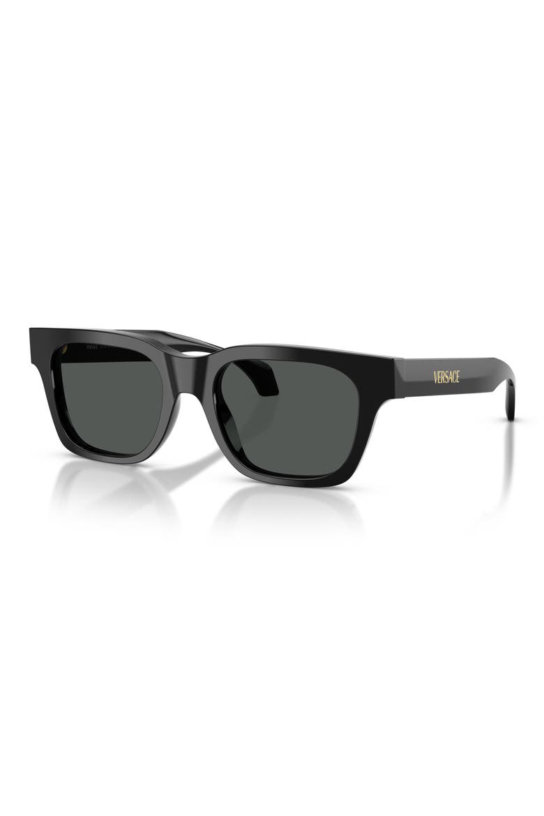 52mm Square Sunglasses, Alternate, color, BLACK/ DARK GREY