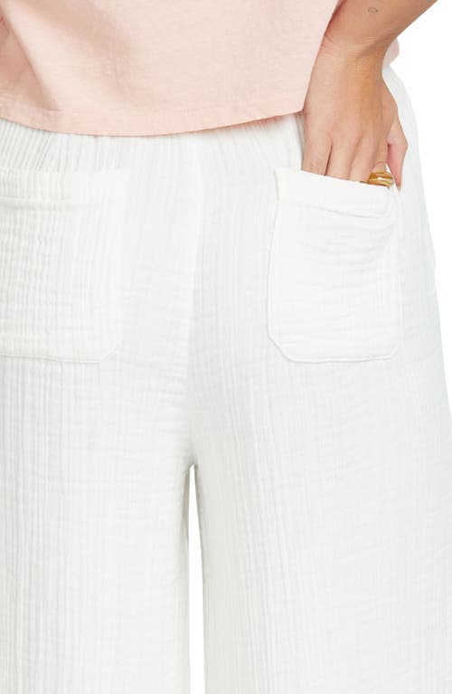 Shop Billabong New Waves Smock Waist Cotton Gauze Pants In Salt Crystal