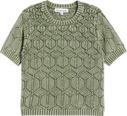 CITY BLUES Open Stitch Short Sleeve Sweater