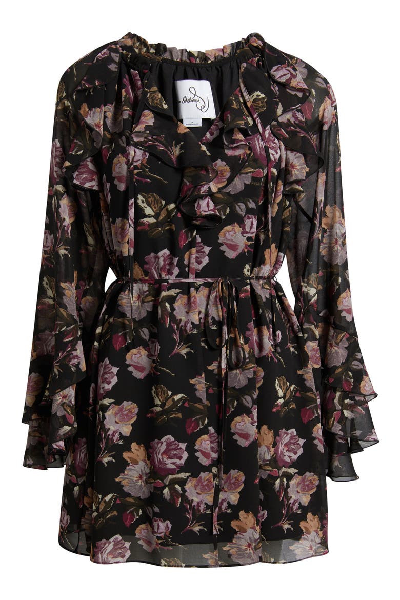 Dark Rose Long Sleeve Minidress, Alternate, color, LAVANDER MULTI