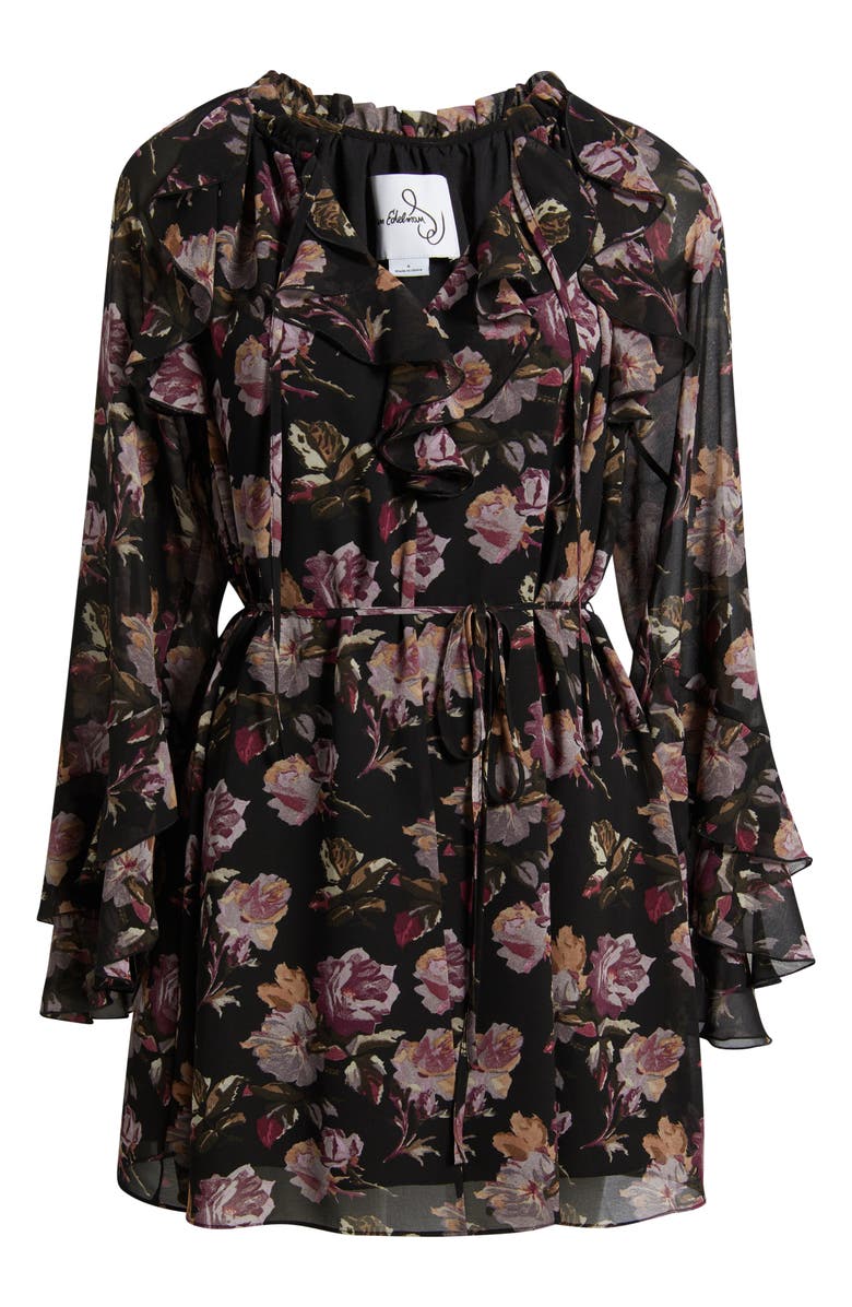 Sam Edelman Dark Rose Long Sleeve Minidress, Alternate, color, Lavander Multi