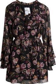 Sam Edelman Dark Rose Long Sleeve Minidress
