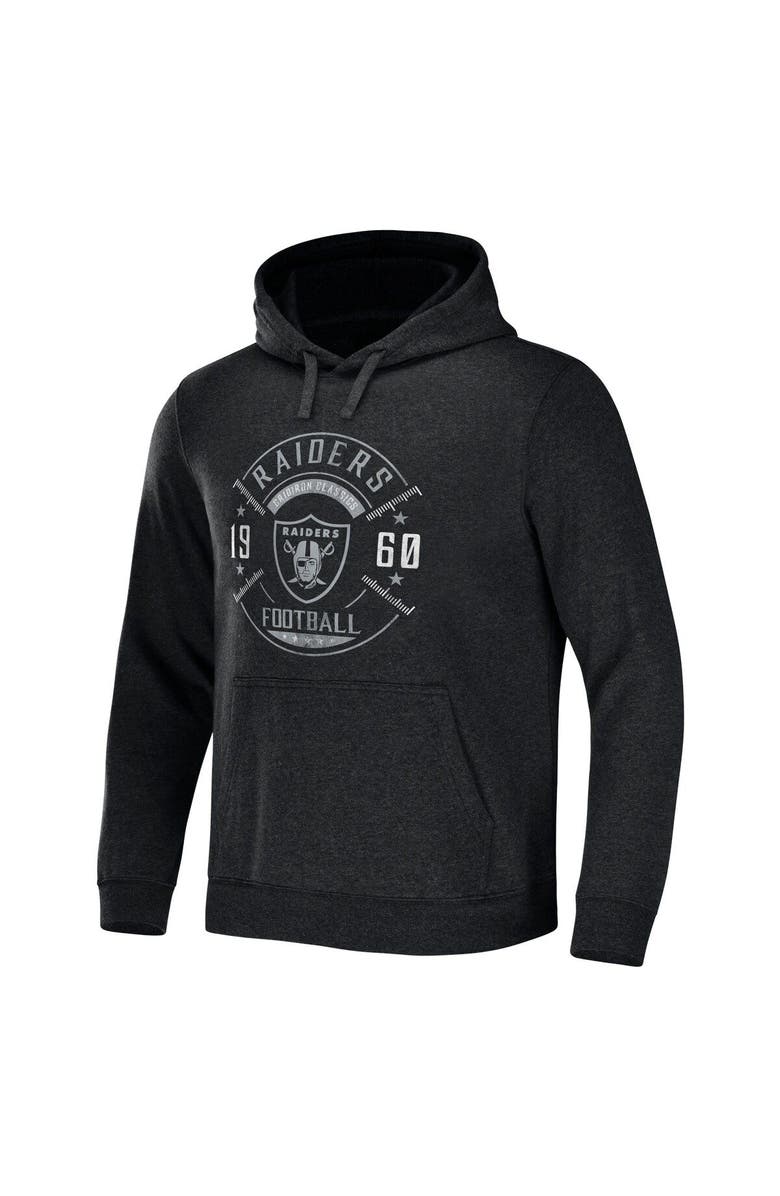 NFL X DARIUS RUCKER Men's NFL x Darius Rucker Collection by Fanatics Heather Charcoal Las Vegas Raiders Radar Pullover Hoodie, Alternate, color, Heather Charcoal