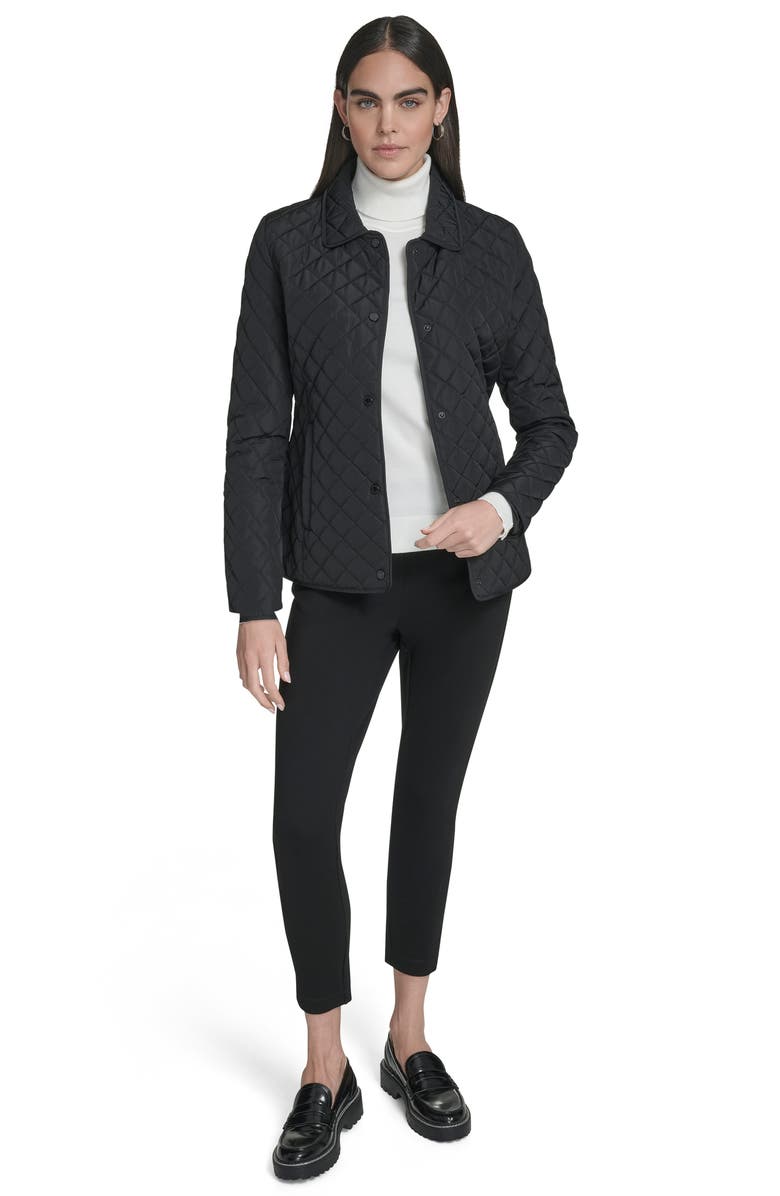 Calvin Klein Quilted Barn Jacket, Alternate, color, Black