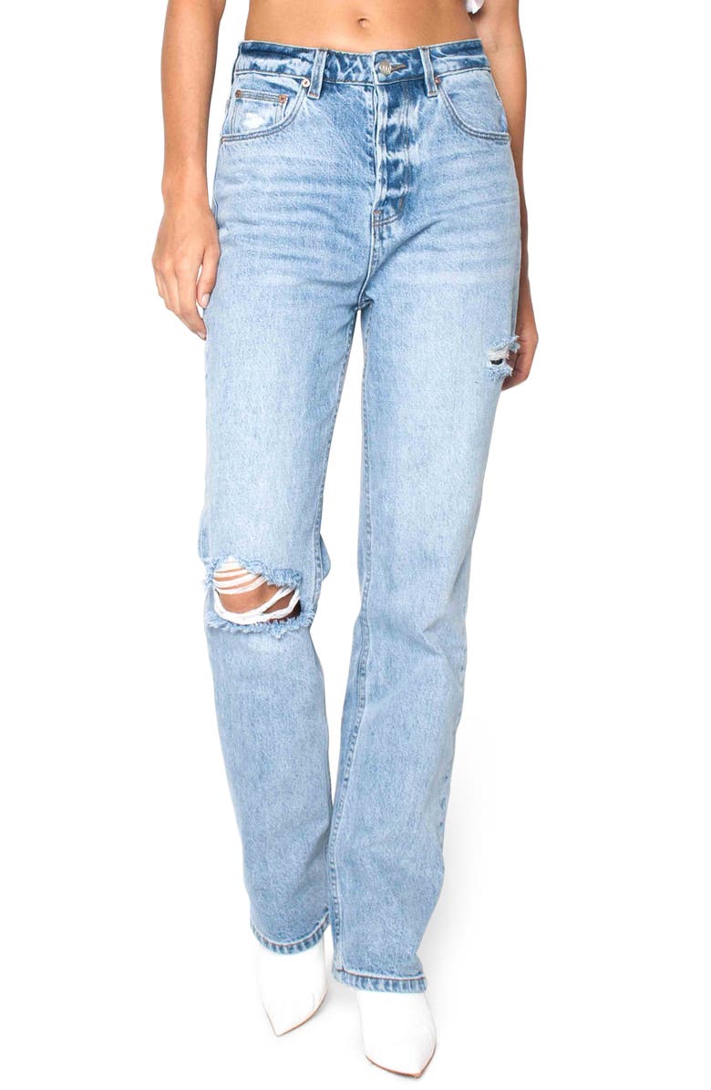 ZGY Denim Ziggy Denim Ripped Straight Up Relaxed Jeans, Main, color,
