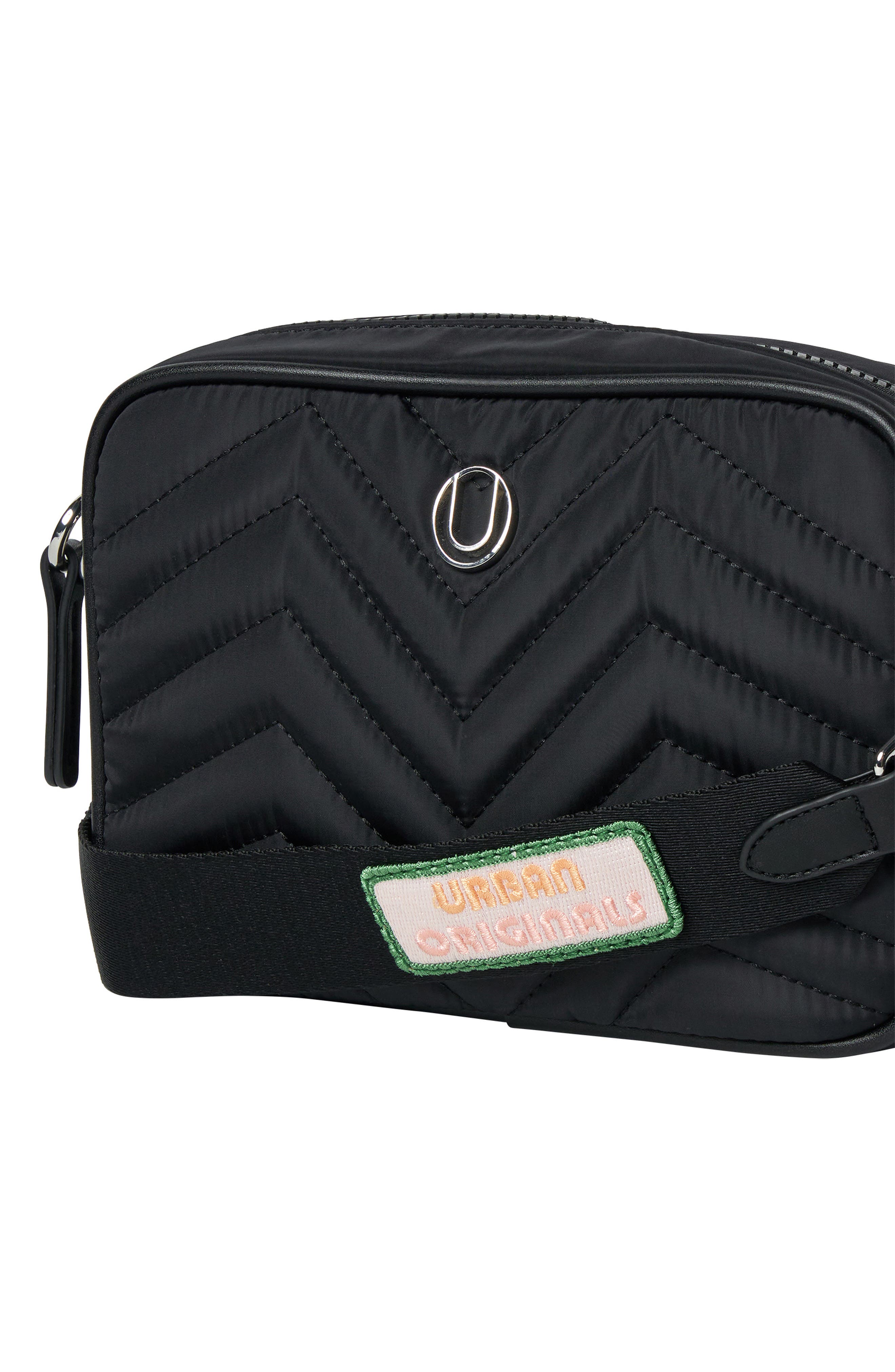 Urban Originals Viva Quilt Crossbody Bag, Alternate, color, Black