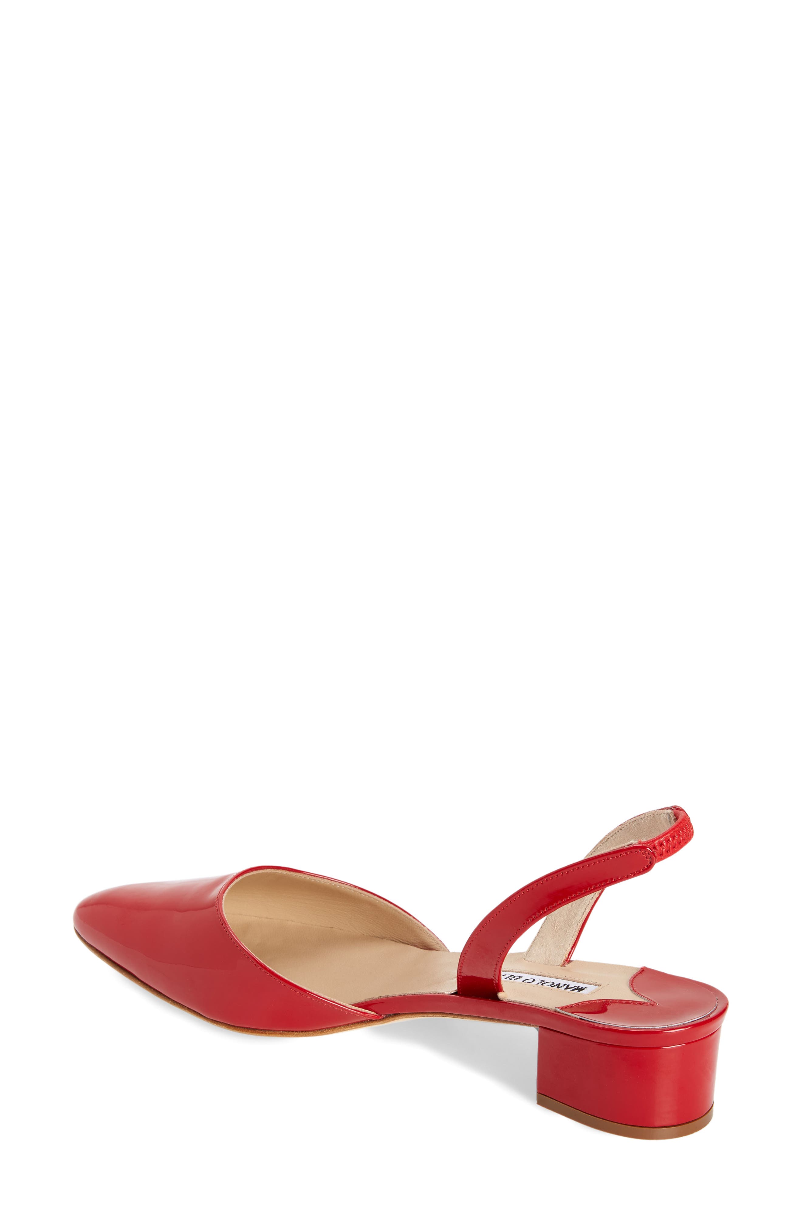 Manolo Blahnik Aspro Block Heel Slingback Pump, Alternate, color, Red