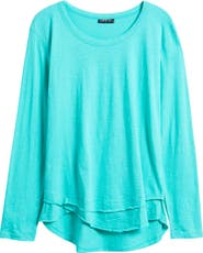 APNY Layered Hem Cotton Slub Top