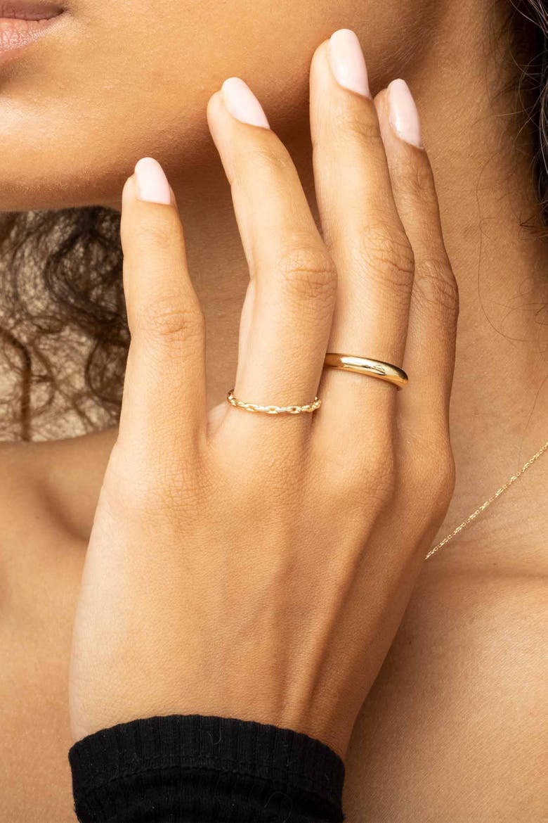 14K Solid Gold Archie Stack Ring, Alternate, color, Yellow Gold