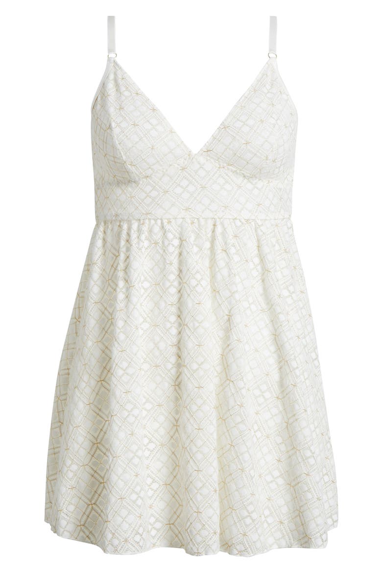 Lace Babydoll Chemise, Alternate, color, SHELL WHITE