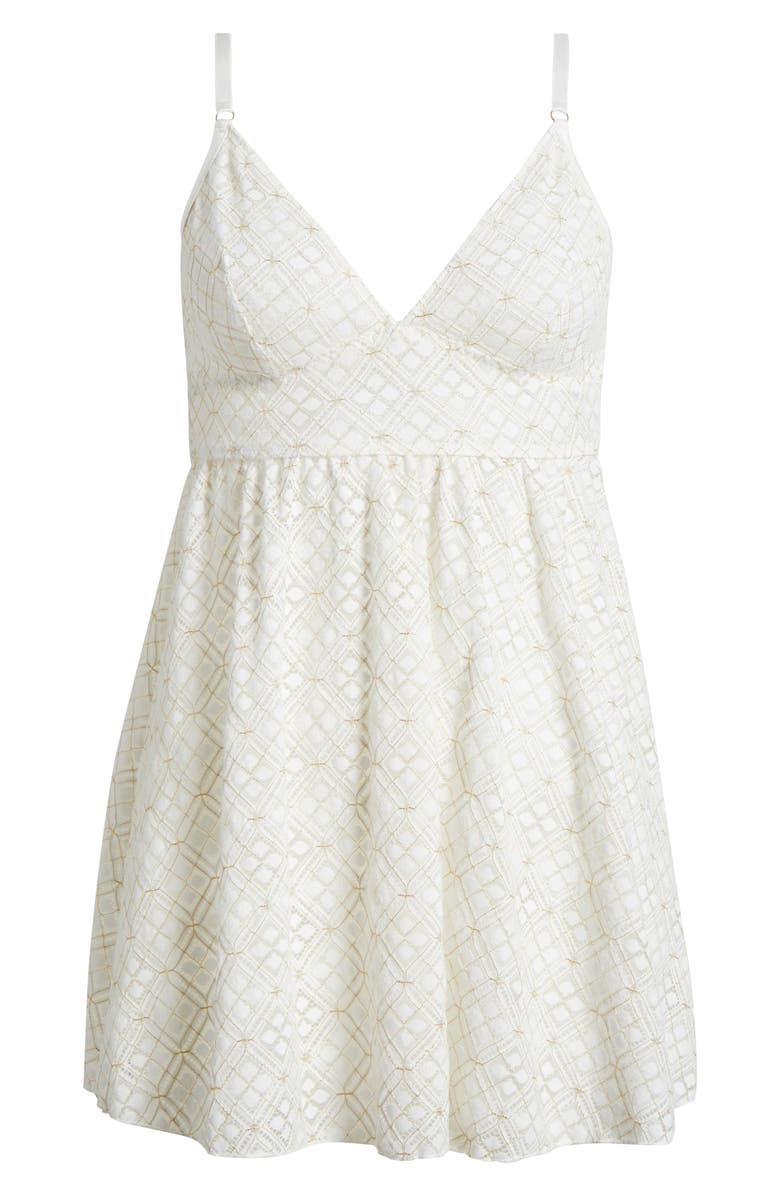 KILO BRAVA Lace Babydoll Chemise, Alternate, color, Shell White