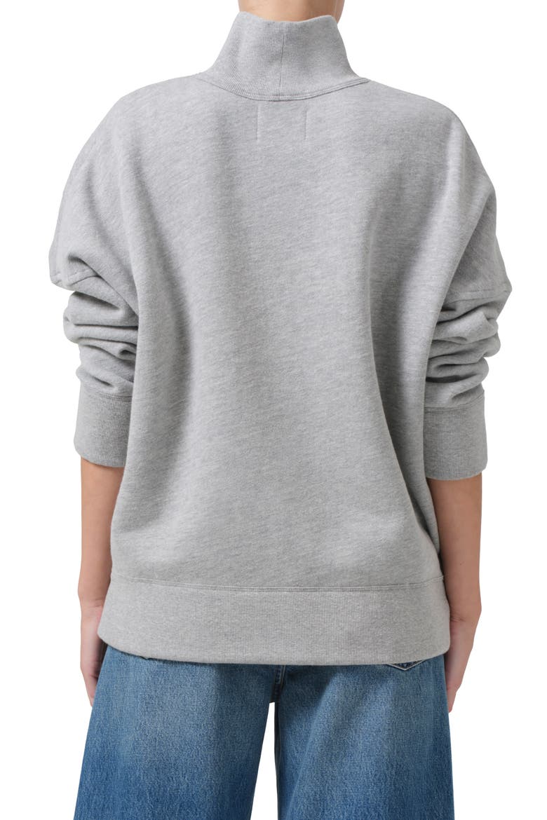 Cara Turtleneck Cotton Blend Sweatshirt, Alternate, color, HEATHER GREY