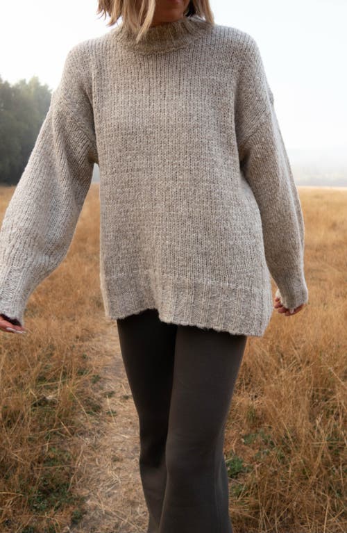 Splendid X Cella Jane Wool Blend Tunic Sweater In Toast Marl