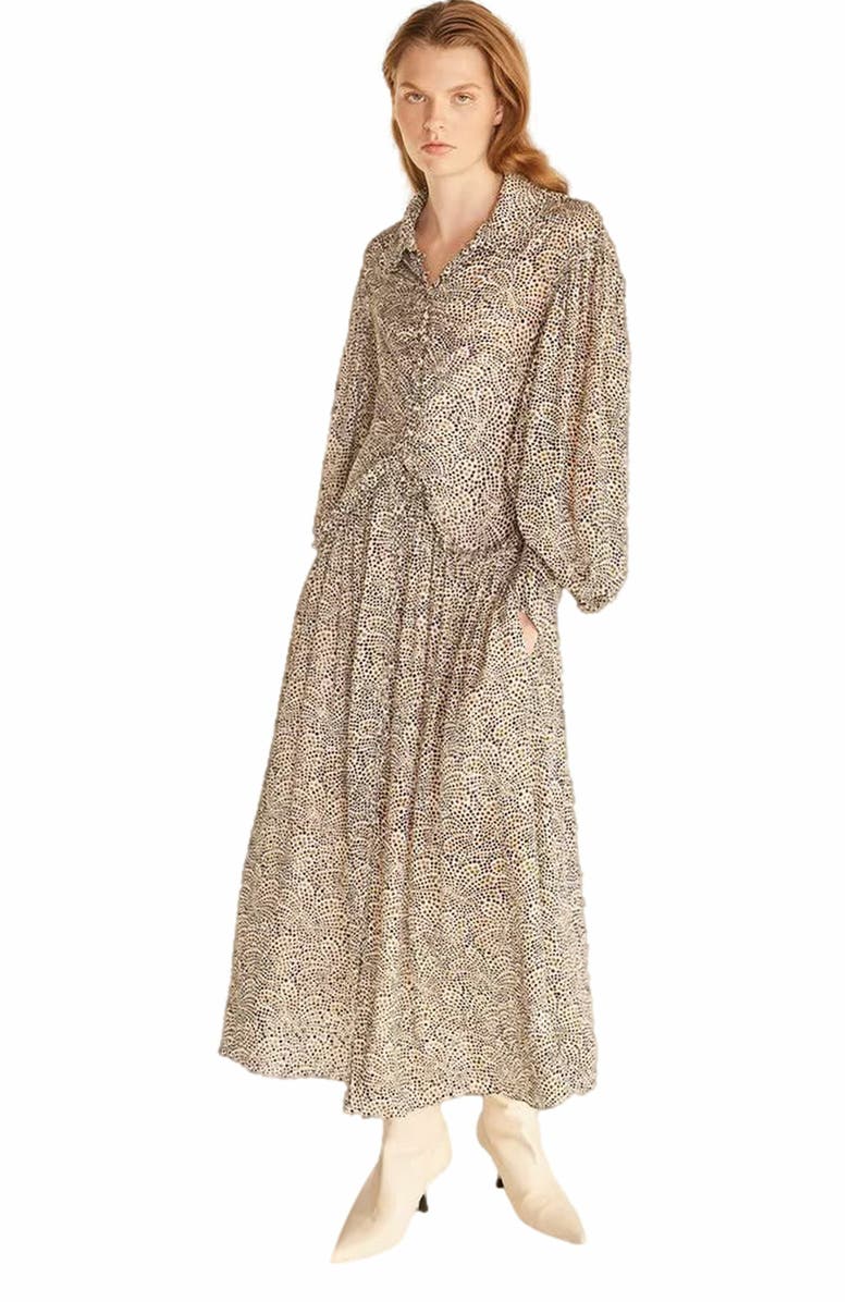 Rebecca Taylor Fleur Ruffle Dress, Main, color, Speckled Fleur Olive Combo