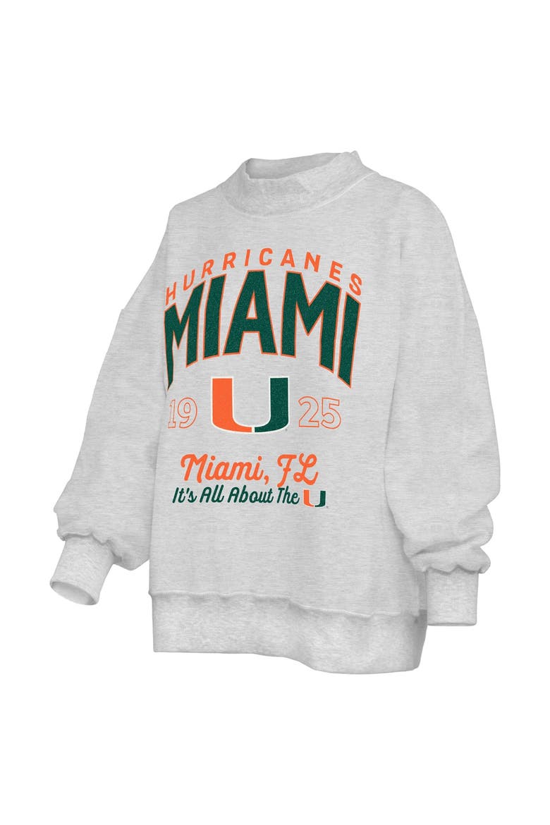 Women's Pressbox  Heather Gray Miami Hurricanes Reversible Sweatshirt, Alternate, color, Heather Gray