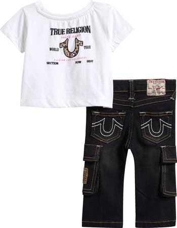 Horseshoe Graphic T-Shirt & Cargo Jeans Set