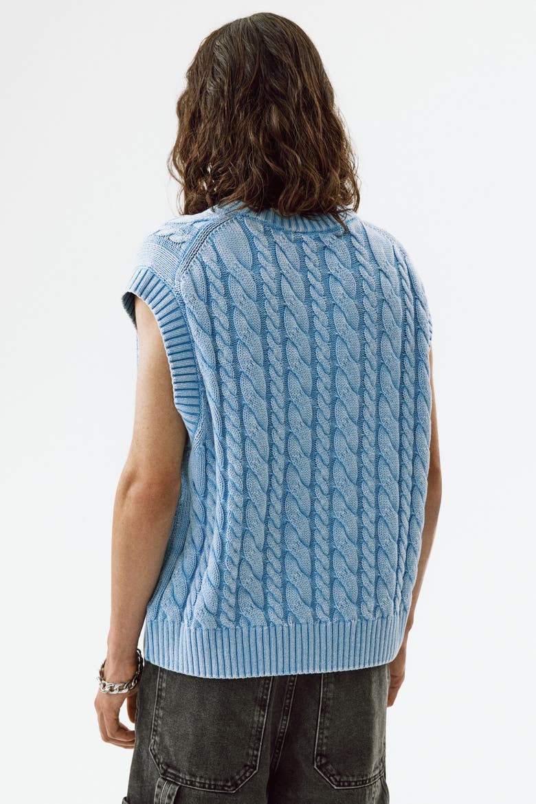 Relaxed-fit Cotton Sweater Vest, Alternate, color, Light dusty blue