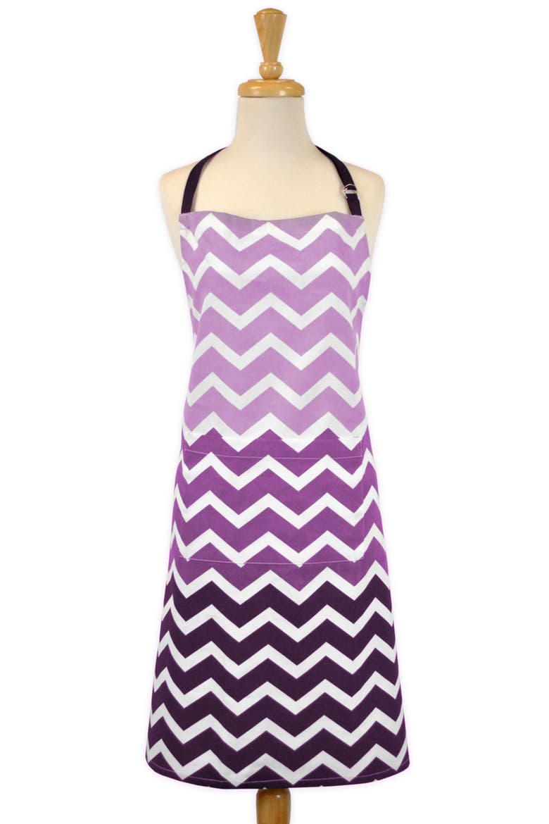Eggplant Ombre Printed Chef Apron, Alternate, color, Eggplant