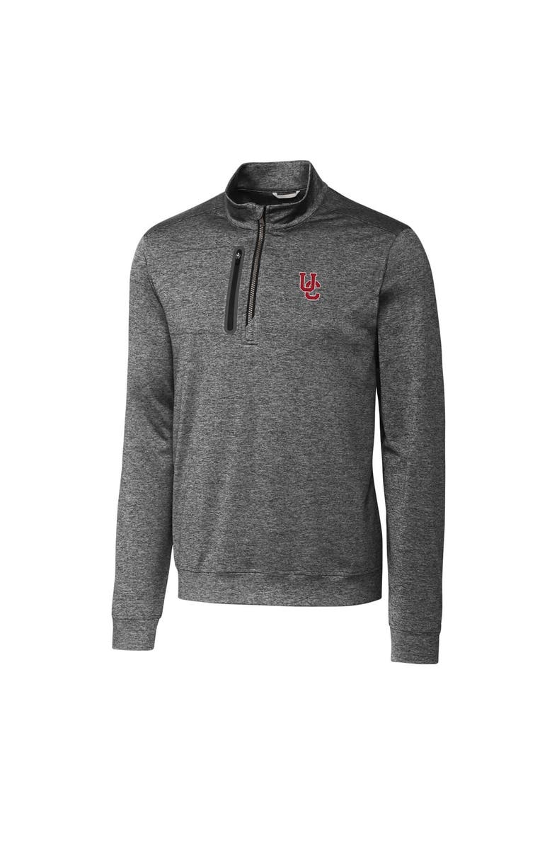 Cutter & Buck Men's Cutter & Buck Gray Cincinnati Bearcats Stealth Vault Logo Half-Zip Jacket, Main, color,