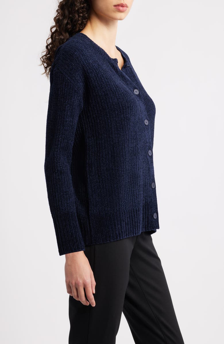 Eileen Fisher Crewneck Cardigan, Alternate, color, Ink