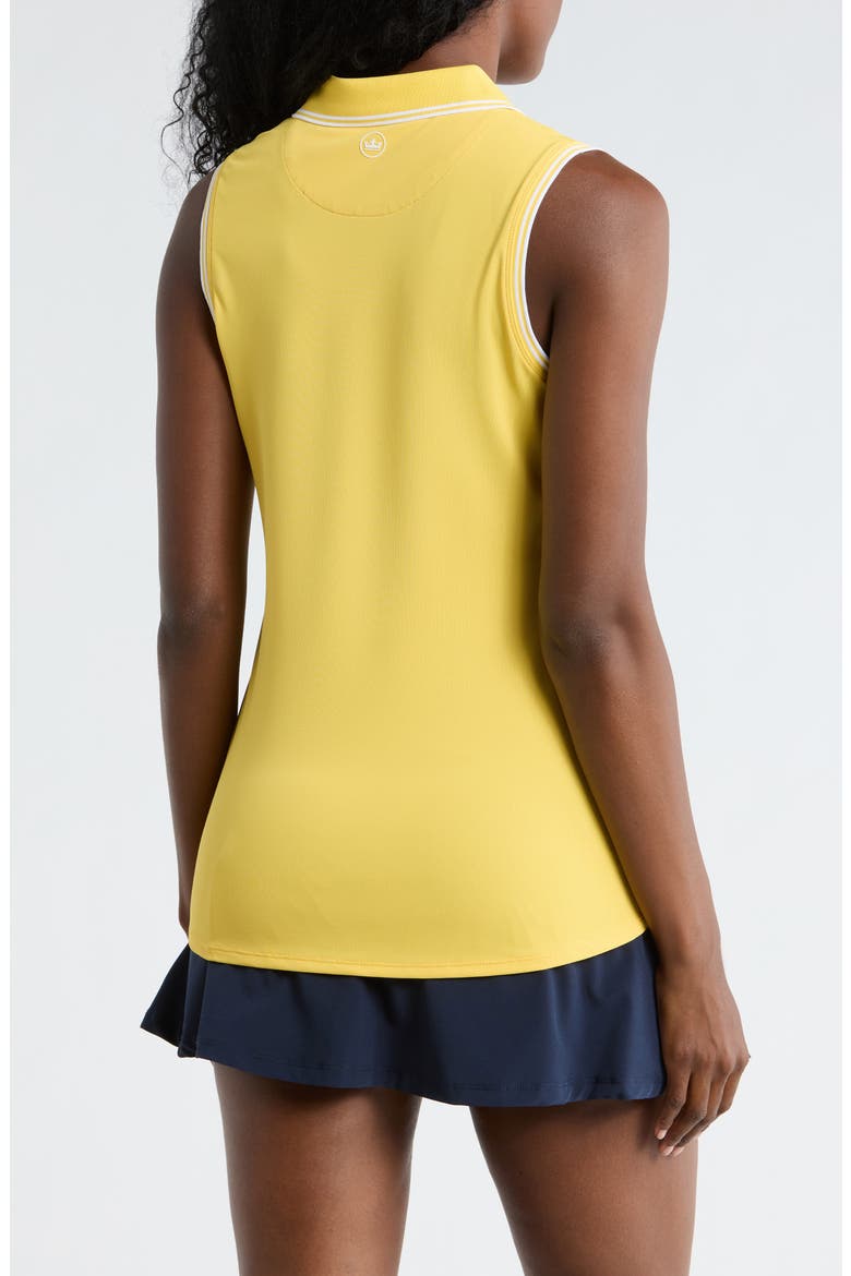 Canterbury Tipped Sport Mesh Sleeveless Polo, Alternate, color, LEMON DROP / WHITE