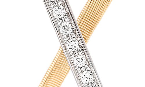 Marco Bicego Marrakech Pavé Diamond Twist Hoop Earrings In Gold