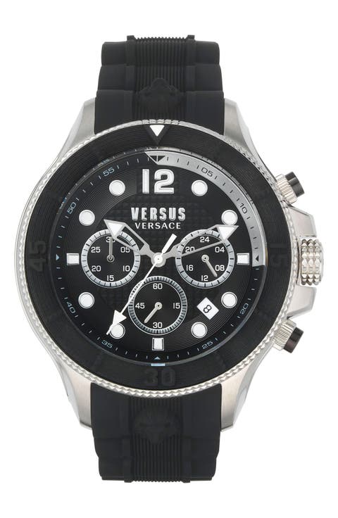 Volta Chronograph Silicone Band Watch, 49mm
