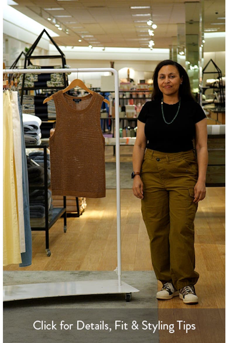 Metallic Sheer Open Stitch Sweater Tank video