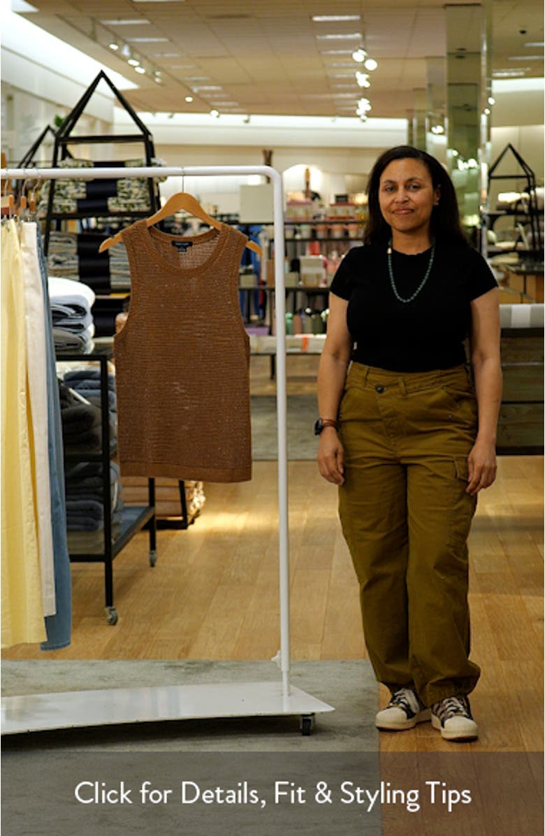 Metallic Sheer Open Stitch Sweater Tank, sales video thumbnail
