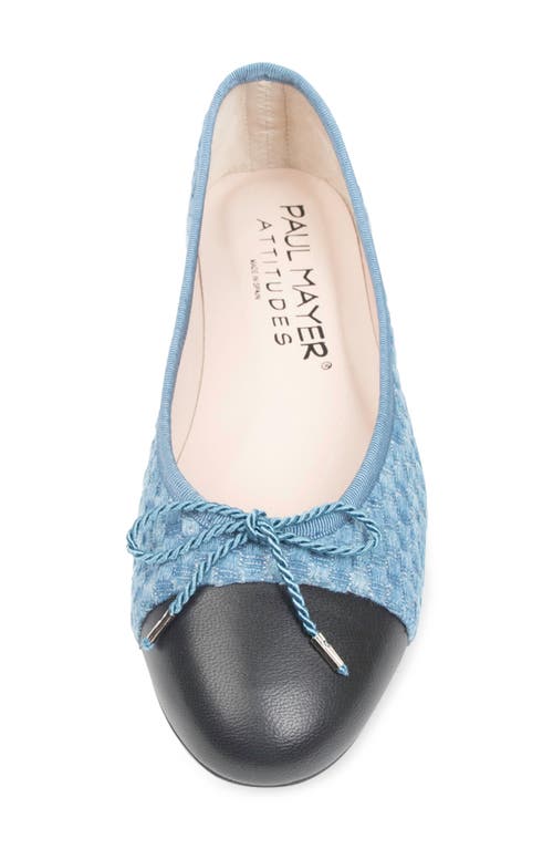 Paul Mayer Best Cap Toe Ballet Flat In Blue