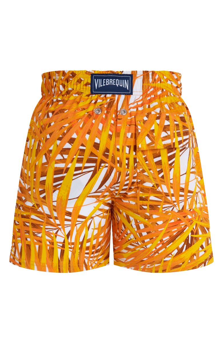 Vilebrequin Kids' Palm Leaves Stretch Swim Shorts, Alternate, color, Mangue
